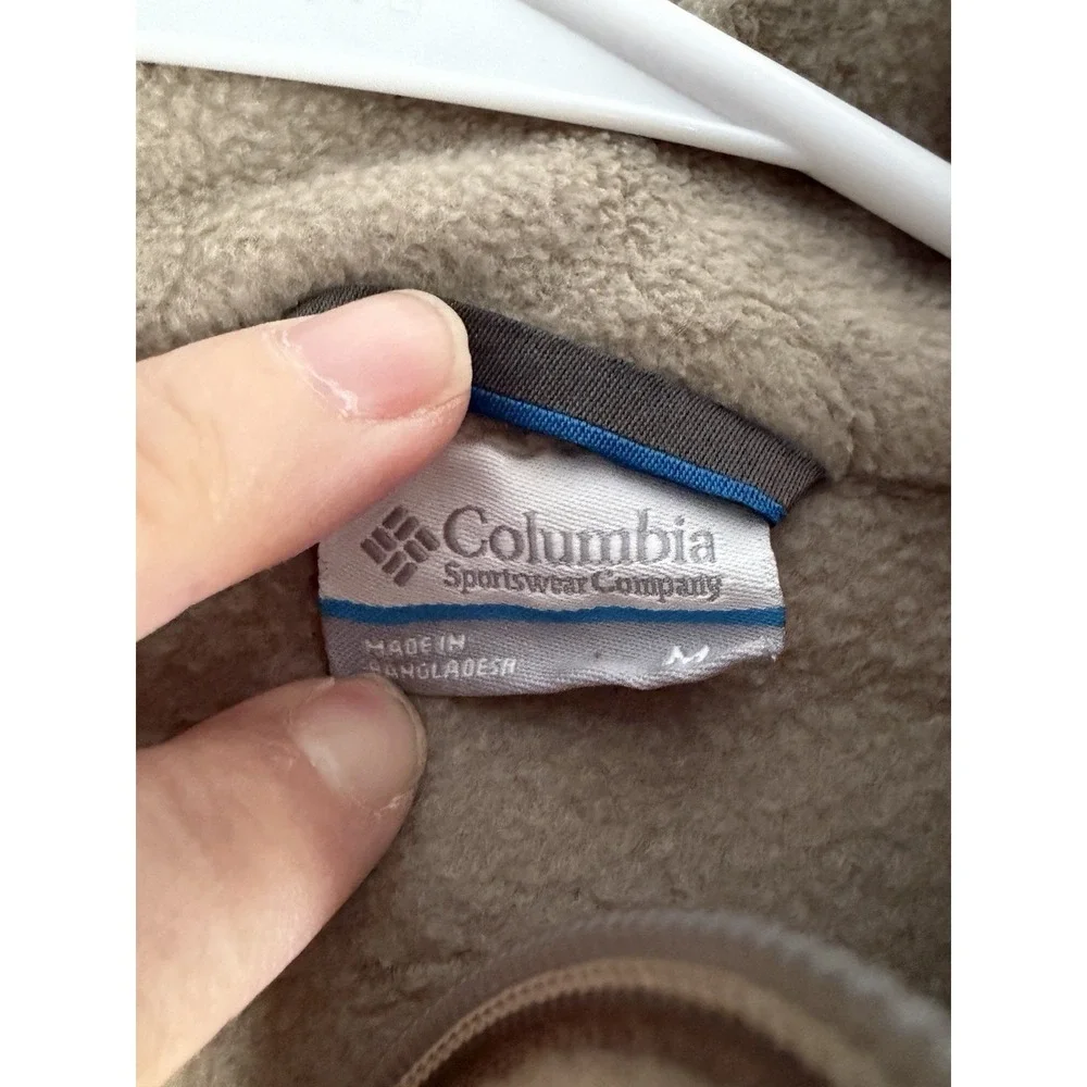 Columbia Vest Mens‎ Beige Full Zip Fleece Casual Hiking Outdoors PHG Hunting